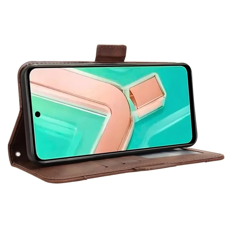 For vivo Y28 4G Leather Phone Cover Multiple Card Slots Folio Purse Shell