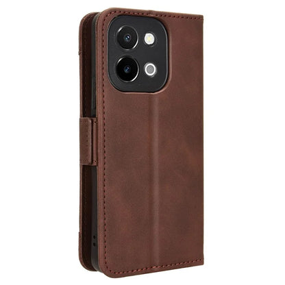 For vivo Y28 4G Leather Phone Cover Multiple Card Slots Folio Purse Shell