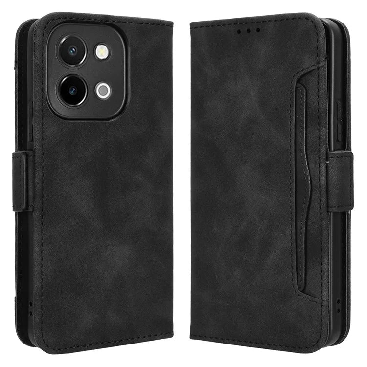 For vivo Y28 4G Leather Phone Cover Multiple Card Slots Folio Purse Shell