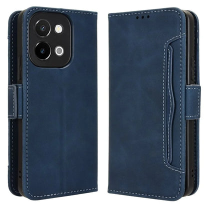 For vivo Y28 4G Leather Phone Cover Multiple Card Slots Folio Purse Shell