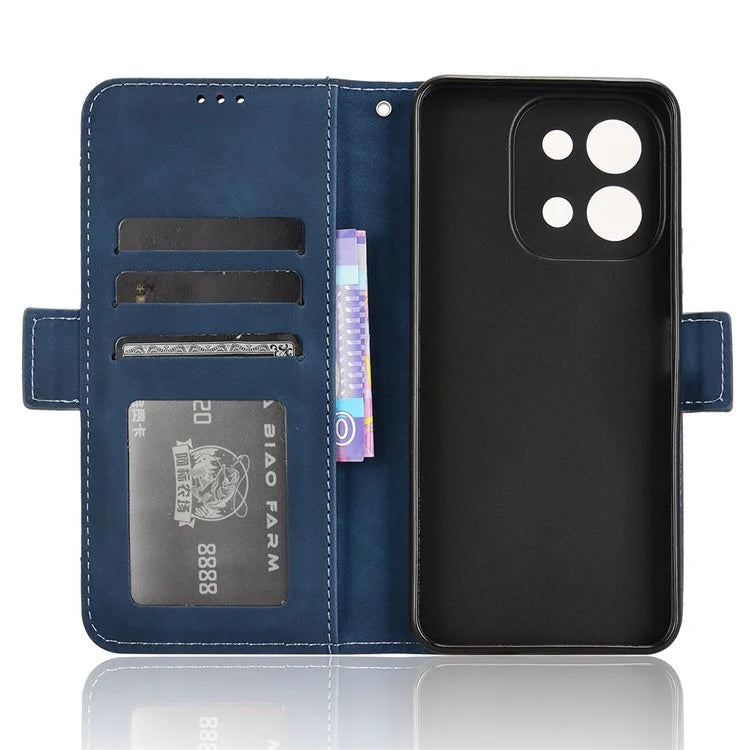 For vivo Y28 4G Leather Phone Cover Multiple Card Slots Folio Purse Shell