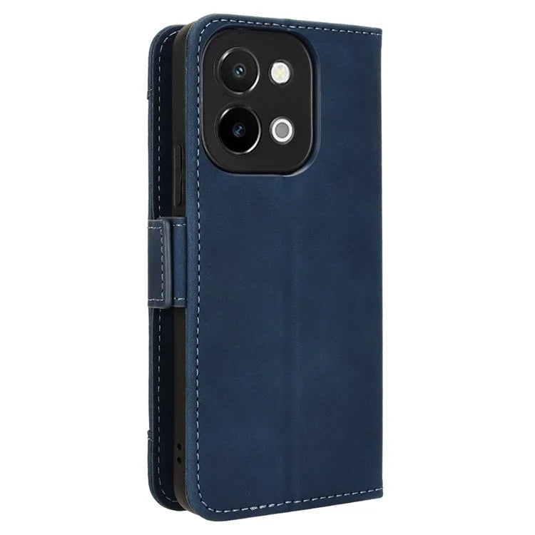 For vivo Y28 4G Leather Phone Cover Multiple Card Slots Folio Purse Shell