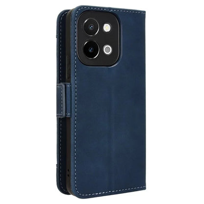 For vivo Y28 4G Leather Phone Cover Multiple Card Slots Folio Purse Shell