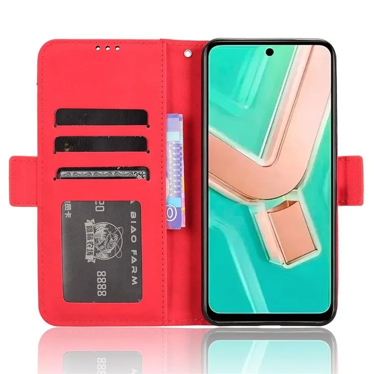 For vivo Y28 4G Leather Phone Cover Multiple Card Slots Folio Purse Shell