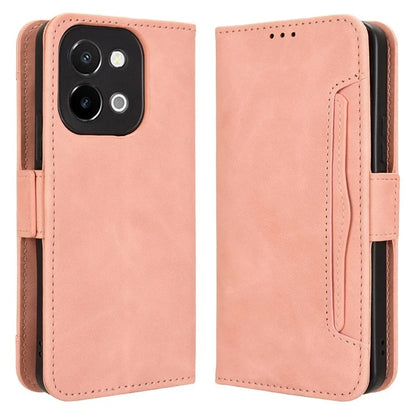 For vivo Y28 4G Leather Phone Cover Multiple Card Slots Folio Purse Shell