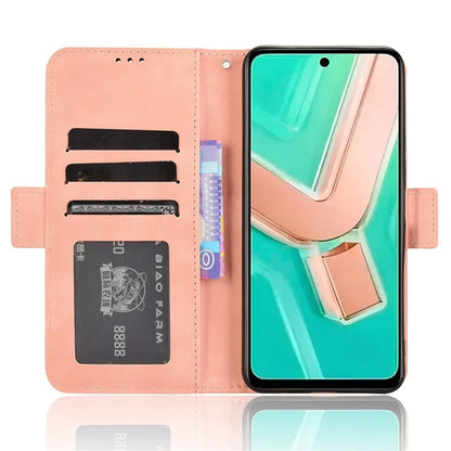 For vivo Y28 4G Leather Phone Cover Multiple Card Slots Folio Purse Shell