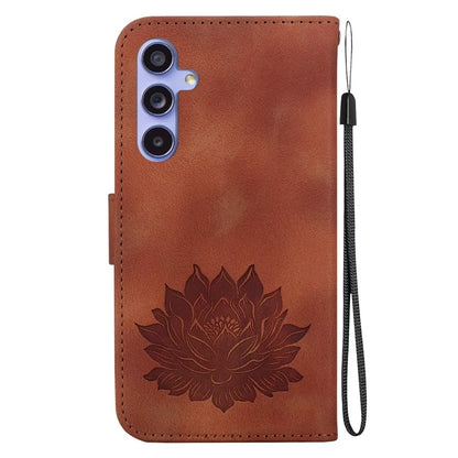 For Samsung Galaxy S23 FE Protective Case Leather Phone Cover Lotus Imprinted