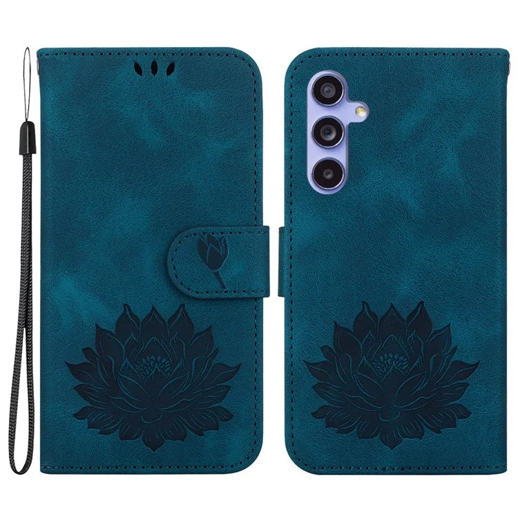 For Samsung Galaxy S23 FE Protective Case Leather Phone Cover Lotus Imprinted