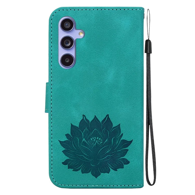 For Samsung Galaxy S23 FE Protective Case Leather Phone Cover Lotus Imprinted