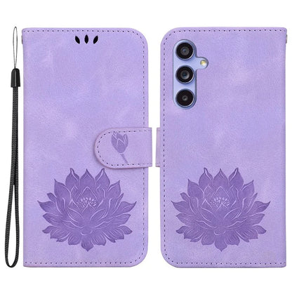 For Samsung Galaxy S23 FE Protective Case Leather Phone Cover Lotus Imprinted