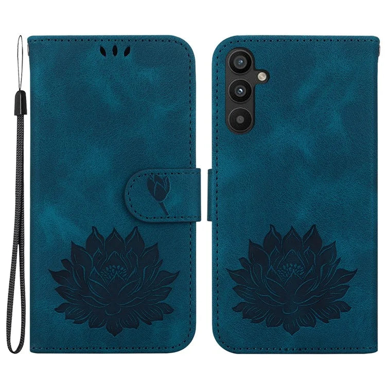 For Samsung Galaxy A14 4G / 5G Case Lotus Pattern Wallet Style Leather Phone Cover