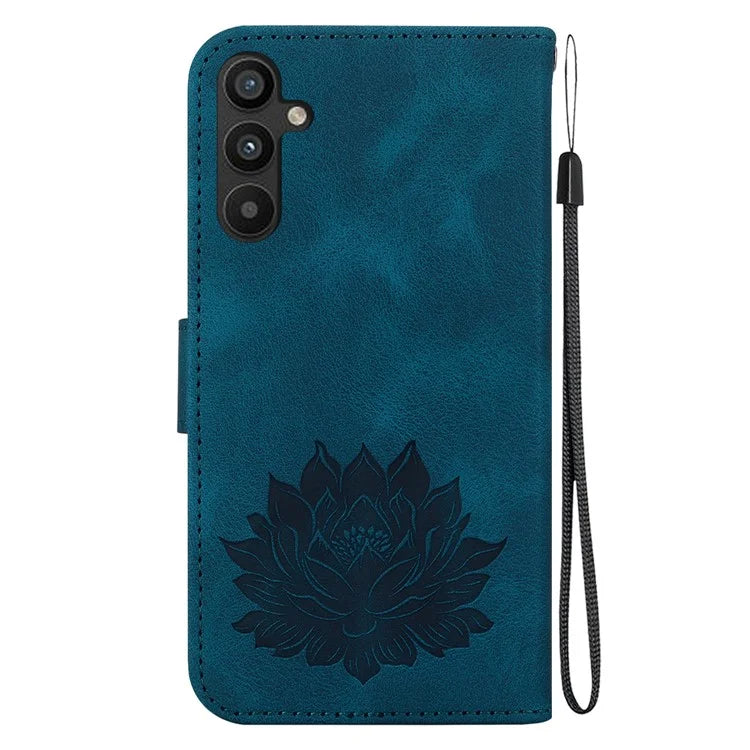 For Samsung Galaxy A14 4G / 5G Case Lotus Pattern Wallet Style Leather Phone Cover