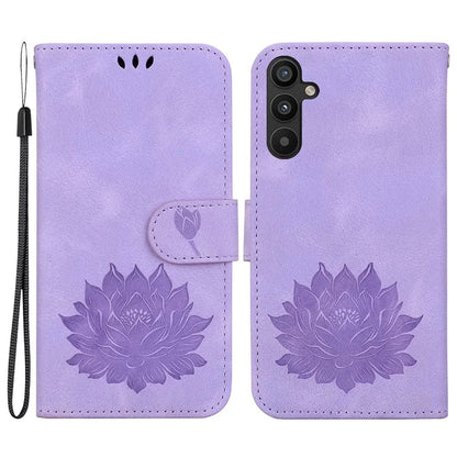 For Samsung Galaxy A14 4G / 5G Case Lotus Pattern Wallet Style Leather Phone Cover