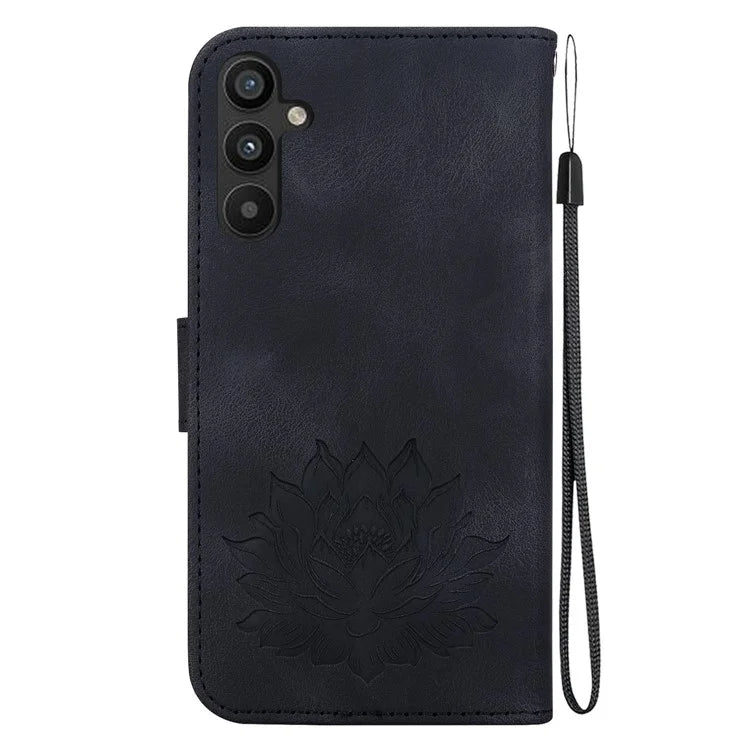 For Samsung Galaxy A14 4G / 5G Case Lotus Pattern Wallet Style Leather Phone Cover