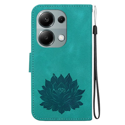For Xiaomi Redmi Note 13 Pro 4G / Poco M6 Pro 4G Case Lotus Pattern Leather Phone Cover with Card Slots