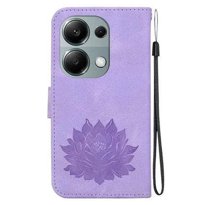For Xiaomi Redmi Note 13 Pro 4G / Poco M6 Pro 4G Case Lotus Pattern Leather Phone Cover with Card Slots