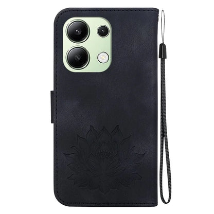For Xiaomi Redmi Note 13 4G Wallet Case Lotus Pattern Leather Protective Phone Cover