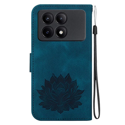 For Xiaomi Redmi K70E 5G / Poco X6 Pro 5G Case Leather Phone Cover Stand Hand Strap Lotus Pattern