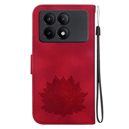 For Xiaomi Redmi K70E 5G / Poco X6 Pro 5G Case Leather Phone Cover Stand Hand Strap Lotus Pattern