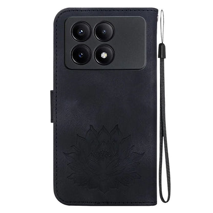 For Xiaomi Redmi K70E 5G / Poco X6 Pro 5G Case Leather Phone Cover Stand Hand Strap Lotus Pattern