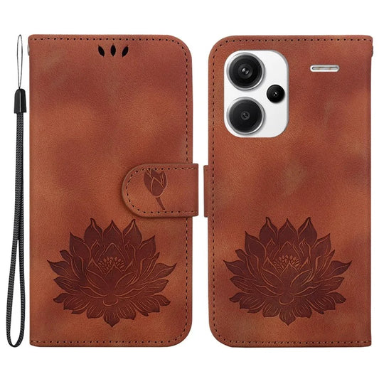 For Xiaomi Redmi Note 13 Pro+ 5G Case Leather Folio Book Stand Phone Cover Lotus Pattern