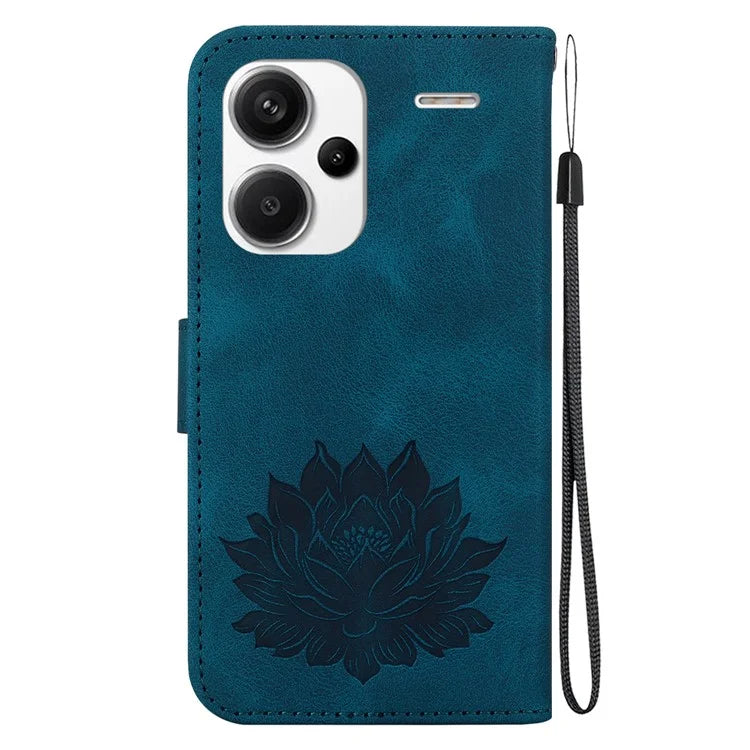 For Xiaomi Redmi Note 13 Pro+ 5G Case Leather Folio Book Stand Phone Cover Lotus Pattern