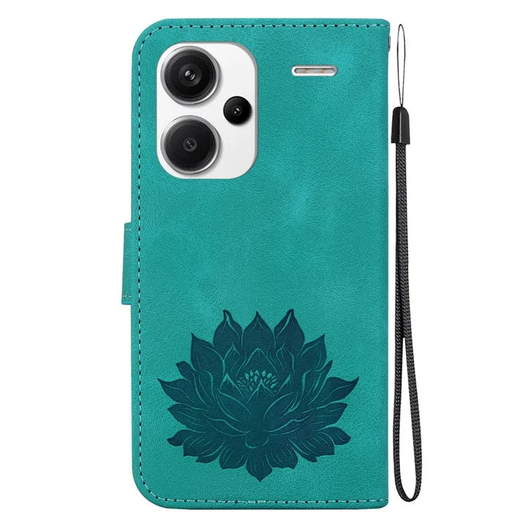 For Xiaomi Redmi Note 13 Pro+ 5G Case Leather Folio Book Stand Phone Cover Lotus Pattern