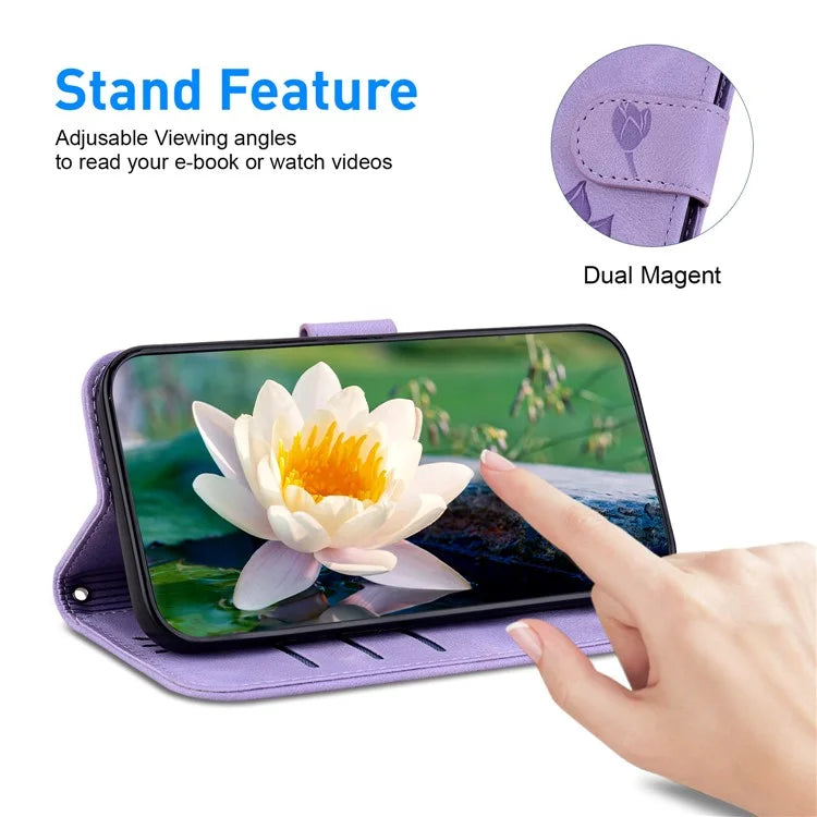 For Xiaomi Redmi Note 13 Pro+ 5G Case Leather Folio Book Stand Phone Cover Lotus Pattern