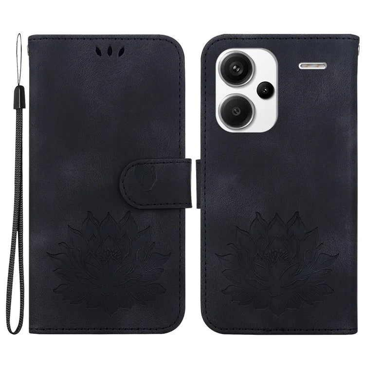 For Xiaomi Redmi Note 13 Pro+ 5G Case Leather Folio Book Stand Phone Cover Lotus Pattern