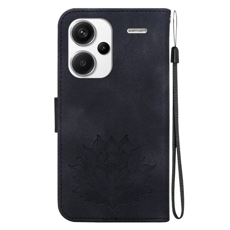 For Xiaomi Redmi Note 13 Pro+ 5G Case Leather Folio Book Stand Phone Cover Lotus Pattern