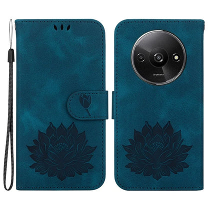 For Xiaomi Redmi A3 / Poco C61 4G Wallet Case Lotus Imprint Leather Phone Cover