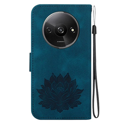 For Xiaomi Redmi A3 / Poco C61 4G Wallet Case Lotus Imprint Leather Phone Cover