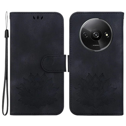 For Xiaomi Redmi A3 / Poco C61 4G Wallet Case Lotus Imprint Leather Phone Cover