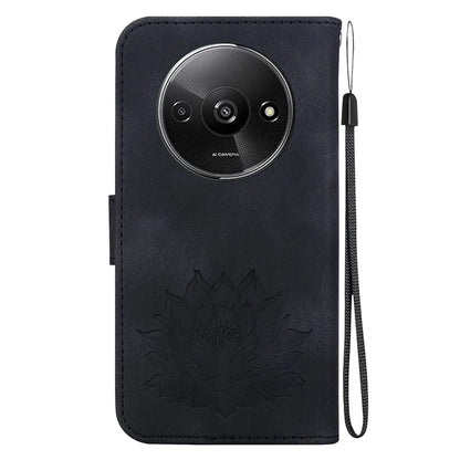 For Xiaomi Redmi A3 / Poco C61 4G Wallet Case Lotus Imprint Leather Phone Cover