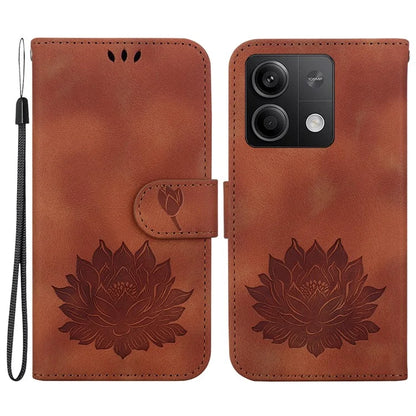 For Xiaomi Redmi Note 13 5G Case Lotus Imprint Leather Wallet Phone Cover