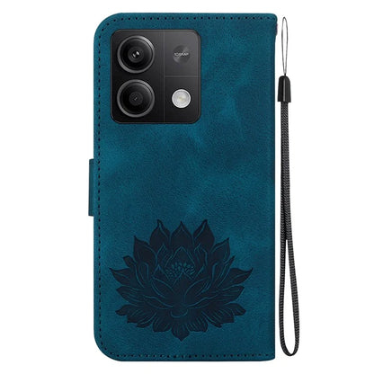 For Xiaomi Redmi Note 13 5G Case Lotus Imprint Leather Wallet Phone Cover