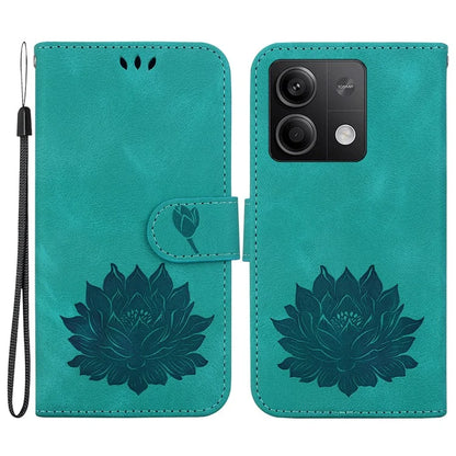 For Xiaomi Redmi Note 13 5G Case Lotus Imprint Leather Wallet Phone Cover