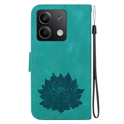 For Xiaomi Redmi Note 13 5G Case Lotus Imprint Leather Wallet Phone Cover