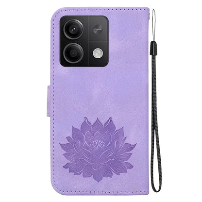 For Xiaomi Redmi Note 13 5G Case Lotus Imprint Leather Wallet Phone Cover