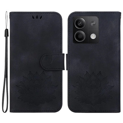For Xiaomi Redmi Note 13 5G Case Lotus Imprint Leather Wallet Phone Cover