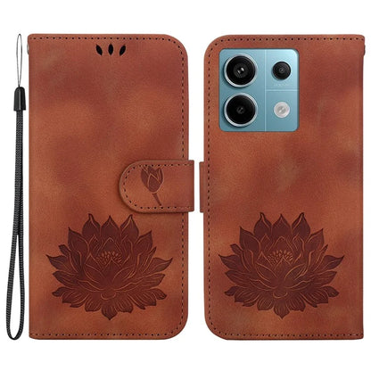 For Xiaomi Redmi Note 13 Pro 5G / Poco X6 5G Case Flip Protective Leather Phone Cover Lotus Imprinted
