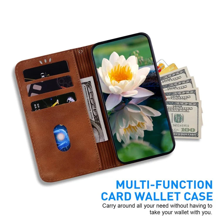 For Xiaomi Redmi Note 13 Pro 5G / Poco X6 5G Case Flip Protective Leather Phone Cover Lotus Imprinted