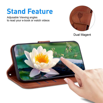 For Xiaomi Redmi Note 13 Pro 5G / Poco X6 5G Case Flip Protective Leather Phone Cover Lotus Imprinted