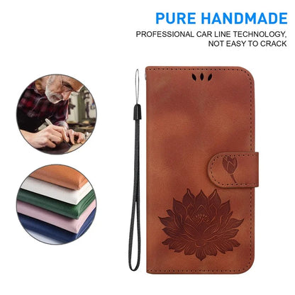 For Xiaomi Redmi Note 13 Pro 5G / Poco X6 5G Case Flip Protective Leather Phone Cover Lotus Imprinted