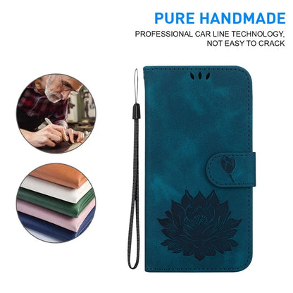 For Xiaomi Redmi Note 13 Pro 5G / Poco X6 5G Case Flip Protective Leather Phone Cover Lotus Imprinted