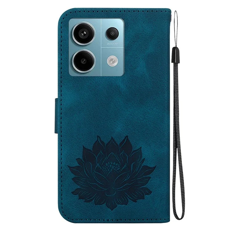 For Xiaomi Redmi Note 13 Pro 5G / Poco X6 5G Case Flip Protective Leather Phone Cover Lotus Imprinted