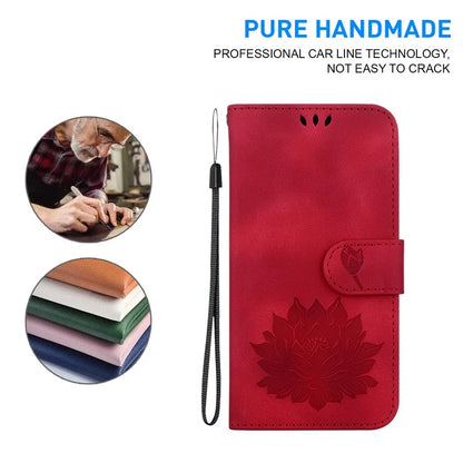 For Xiaomi Redmi Note 13 Pro 5G / Poco X6 5G Case Flip Protective Leather Phone Cover Lotus Imprinted