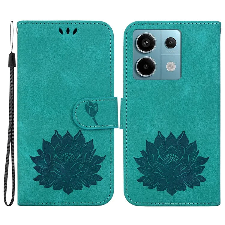 For Xiaomi Redmi Note 13 Pro 5G / Poco X6 5G Case Flip Protective Leather Phone Cover Lotus Imprinted