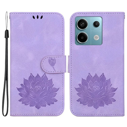 For Xiaomi Redmi Note 13 Pro 5G / Poco X6 5G Case Flip Protective Leather Phone Cover Lotus Imprinted
