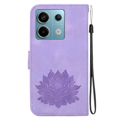 For Xiaomi Redmi Note 13 Pro 5G / Poco X6 5G Case Flip Protective Leather Phone Cover Lotus Imprinted